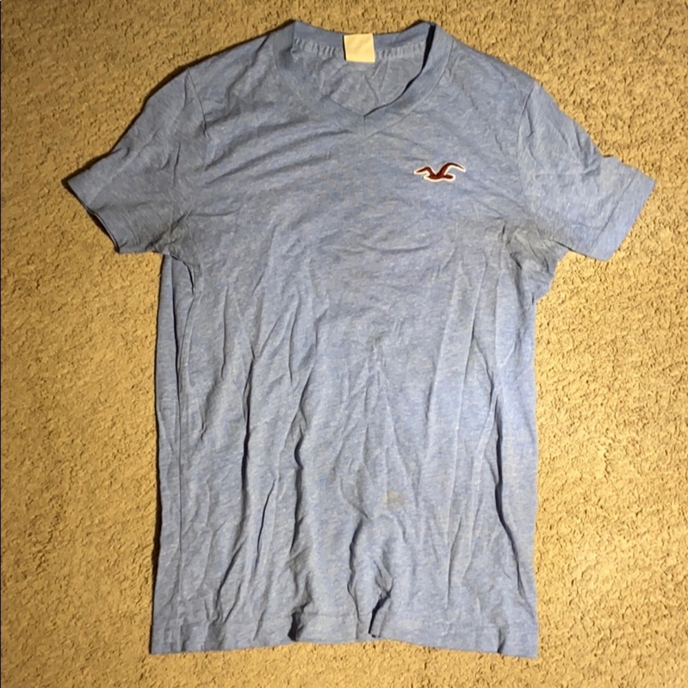 Small hollister v-neck blue shirt
